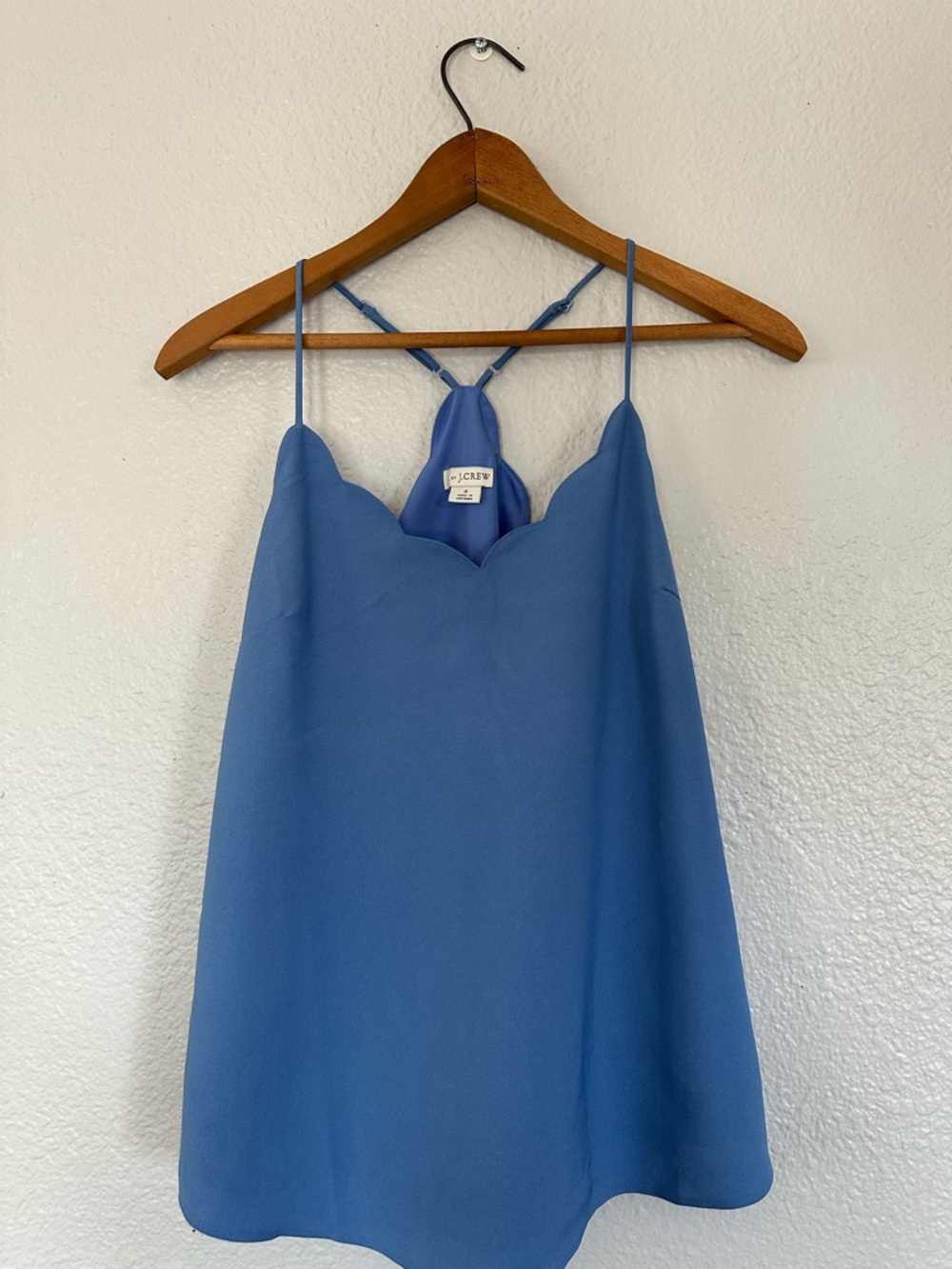 J. Crew Cornflower Blue Scallop-Edged Tank